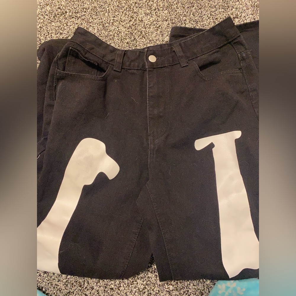 Baggy black design pants